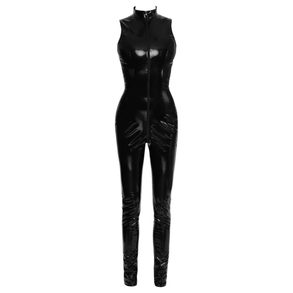 Black Level - tuta intera lucida con zip - nero - S
