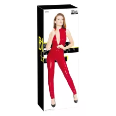 Black Level - tuta erotica senza maniche con zip - rosso