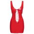 Black Level - mini abito in vinile rosso con lacci - L