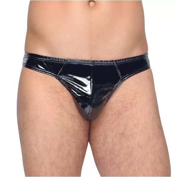Black Level - tanga uomo classico in vinile nero