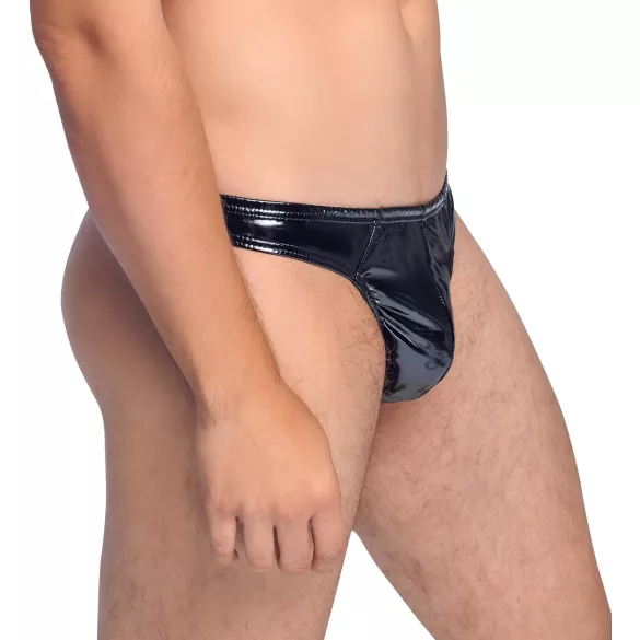 Black Level - tanga uomo classico in vinile nero