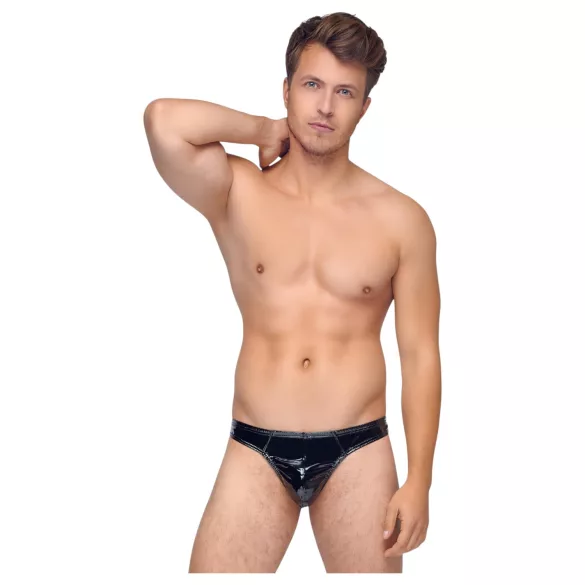 Black Level - tanga uomo classico in vinile nero