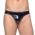 Black Level - tanga uomo classico in vinile nero - L