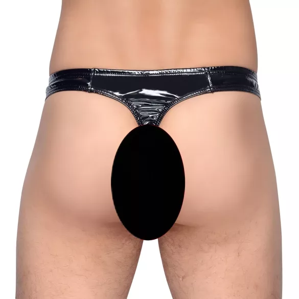 Black Level - tanga uomo classico in vinile nero - L