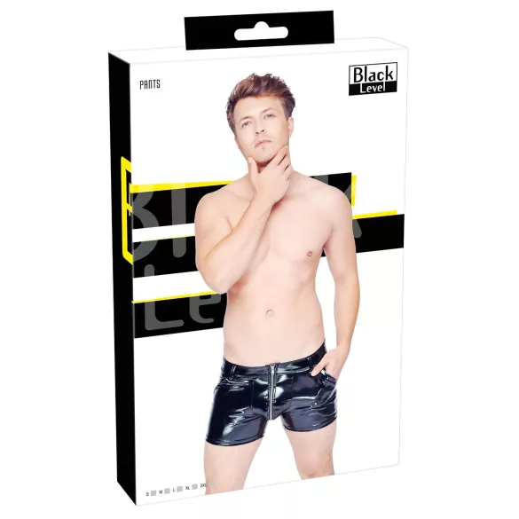 Black Level - boxer uomo vinile tasca laterale nero