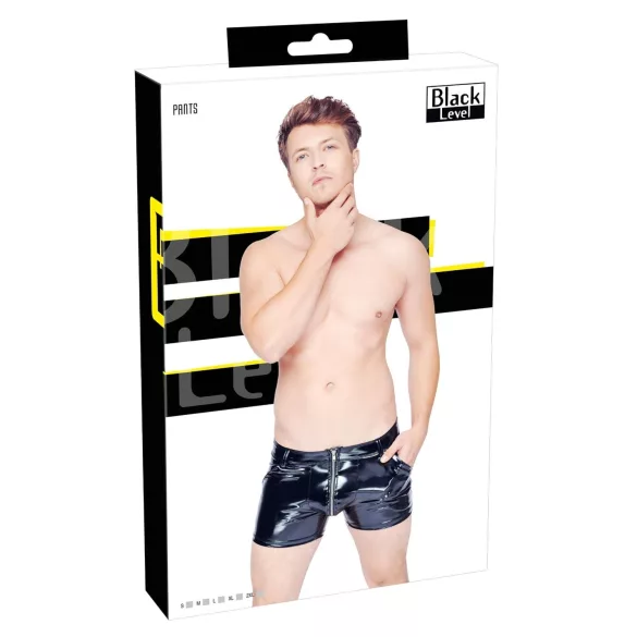 Black Level - boxer uomo vinile tasca laterale nero