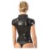 LATEX - Top da donna con zip e maniche corte (nero) - L