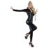 LATEX - tuta donna a maniche lunghe (nero) - L