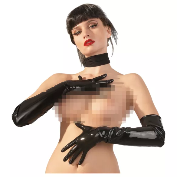 LATEX - guanti lunghi unisex - nero - L