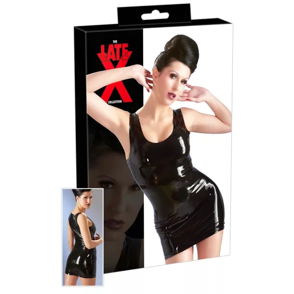 LATEX - minidress senza maniche - nero