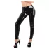 Leggings neri a vita bassa con zip - M