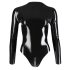Body in latex a maniche lunghe da donna (nero) - 2XL