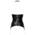 Late X - top in lattice con reggicalze a cesta aperta (nero) - M