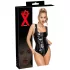 LATEX - body latex nero con cerniera integrale