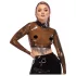 LATEX - top donna trasparente - latex nero translucido