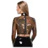 LATEX - top donna trasparente - latex nero translucido