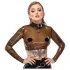LATEX - top donna trasparente - latex nero translucido