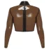 LATEX - top donna trasparente - latex nero translucido - M