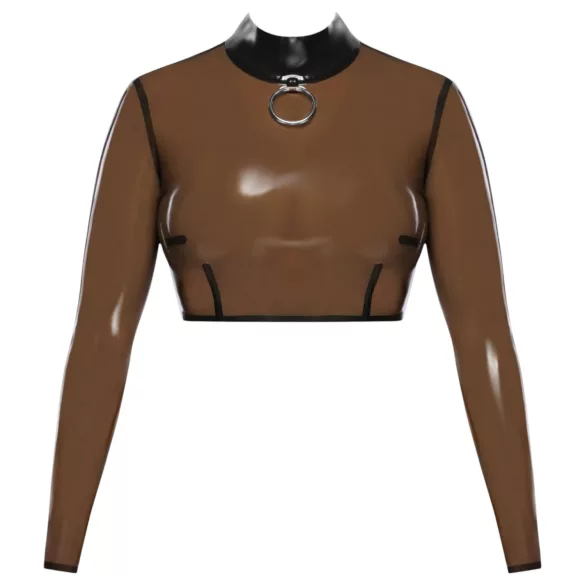 LATEX - top donna trasparente - latex nero translucido - M