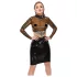 LATEX - top donna trasparente - latex nero translucido - L