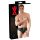 LATEX - Slip maschile con dildo anale e interno per pene (nero) - M