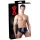 Latex slip da uomo X con dildo anale interno conico (nero)