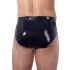 Latex slip da uomo X con dildo anale interno conico (nero)