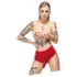 LATEX - slip con dildo realistico (rosso)