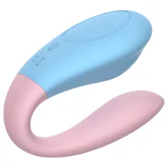   Mrow 03 - vibratore per coppia ricaricabile impermeabile blu rosa