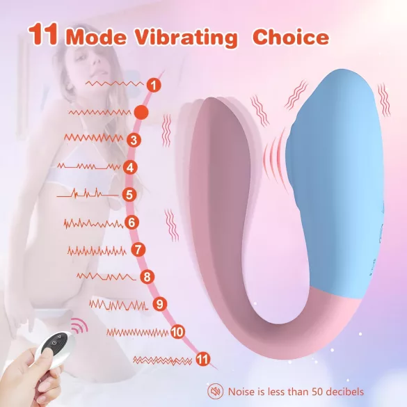 Mrow 03 - vibratore per coppia ricaricabile impermeabile blu rosa