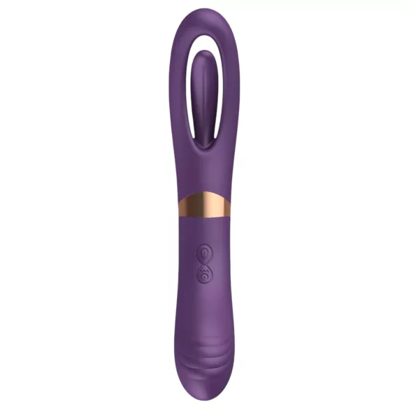 Funny Me Dual - vibratore 2in1 con lingua ricaricabile - silicone viola