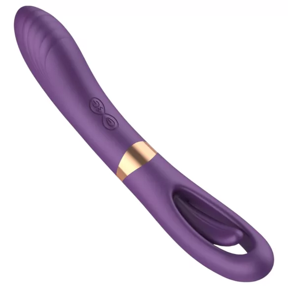 Funny Me Dual - vibratore 2in1 con lingua ricaricabile - silicone viola