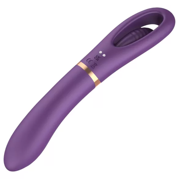 Funny Me Dual - vibratore 2in1 con lingua ricaricabile - silicone viola