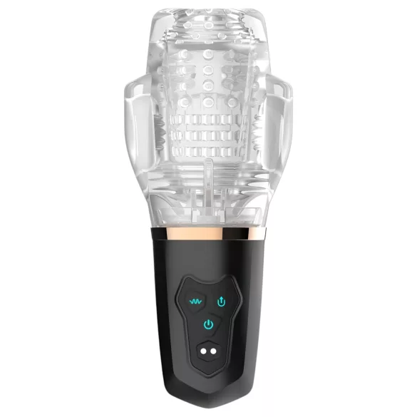 Funny Me Rocket Cup - masturbatore uomo succhiante vibrante - trasparente nero