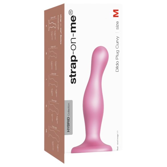 Strap-on-me Curvy M - dildo ondulato con ventosa (rosa)