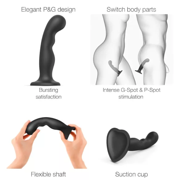 Strap-on-me - dildo curvo con ventosa - nero - taglia S