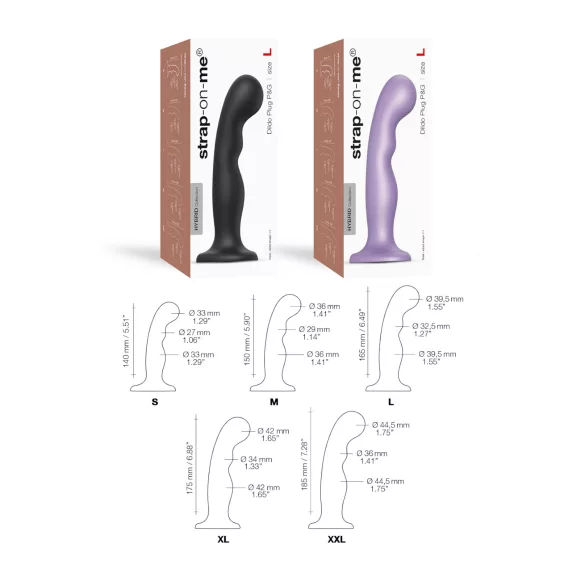 Strap-on-me P&G L - dildo curvo con ventosa - nero