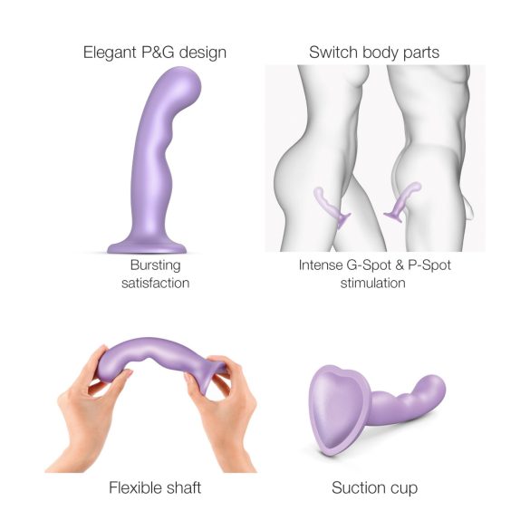 Strap-on-me P&G S - dildo curvo con ventosa - silicone viola