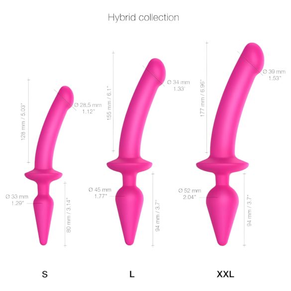 Strap-on-me Swith Semi-Realistico L - Dildo 2in1 in silicone (rosa)