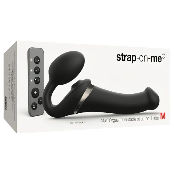 Strap-on-me - vibratore strap-on onde d’aria - M - silicone nero
