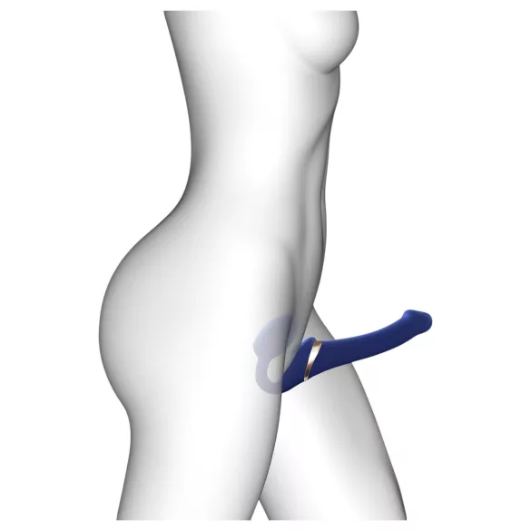 Strap-on-me S - dildo con cintura, vibratore a onde d’aria - (blu)