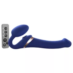   Strap-on-me - Vibratore strap-on con onde d’aria - silicone blu - taglia M