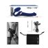 Strap-on-me - Vibratore strap-on con onde d’aria - silicone blu - taglia M