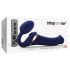 Strap-on-me - Vibratore strap-on con onde d’aria - silicone blu - taglia M