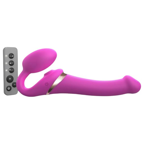 Strap-on-me M - vibratore strap-on ad aria pulsata - silicone rosa
