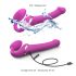 Strap-on-me M - vibratore strap-on ad aria pulsata - silicone rosa