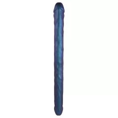 Strap-on-me - dildo doppio - silicone metallizzato blu