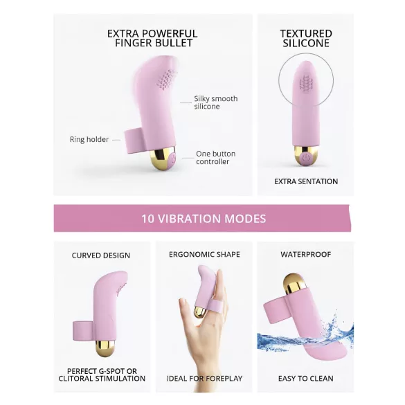 Love to Love - vibratore per dita ricaricabile - rosa