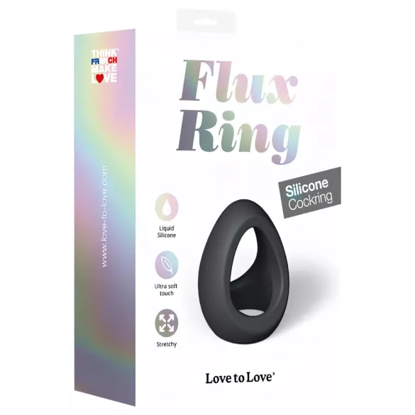 Love to Love Flux - anello fallico - silicone nero