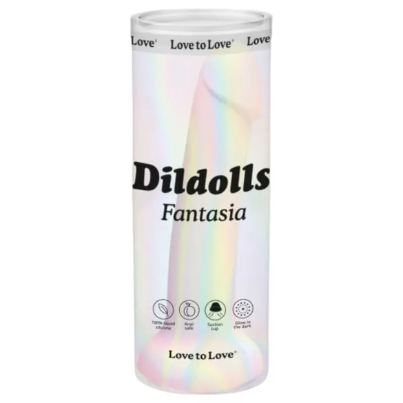 Dildolls Fantasia - dildo in silicone con ventosa (a righe)